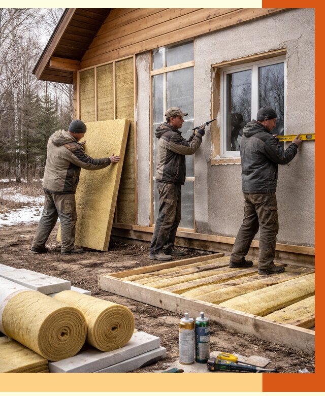 Утепление дачного дома в Чехове от 4829 руб/м2 — недорого | ТепломастерЧхв