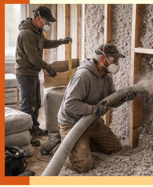 Утепление таунхауса эковатой в Чехове для максимально теплых стен