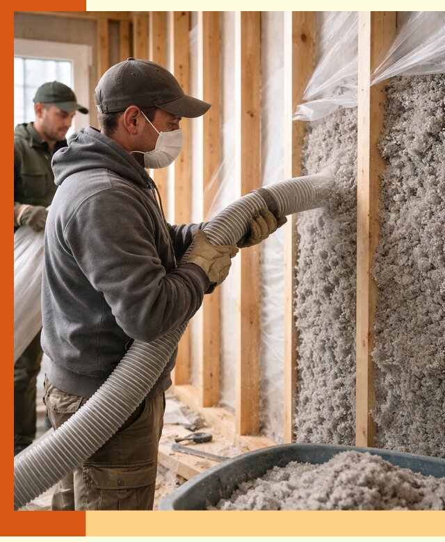 Утепление каркасного дома эковатой в Чехове — качественно и надолго