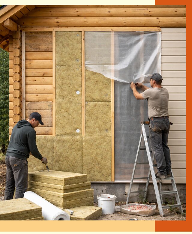 Утепление дома из бруса в Чехове от 3813 руб./м2 — работы под ключ | ТепломастерЧхв