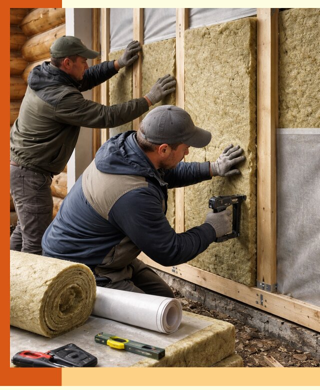 Утепление бревенчатого дома под ключ в Чехове