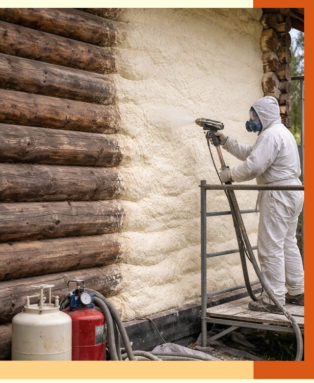 Утепление бревенчатого дома ППУ в Чехове под ключ от 6354 руб. | ТепломастерЧхв