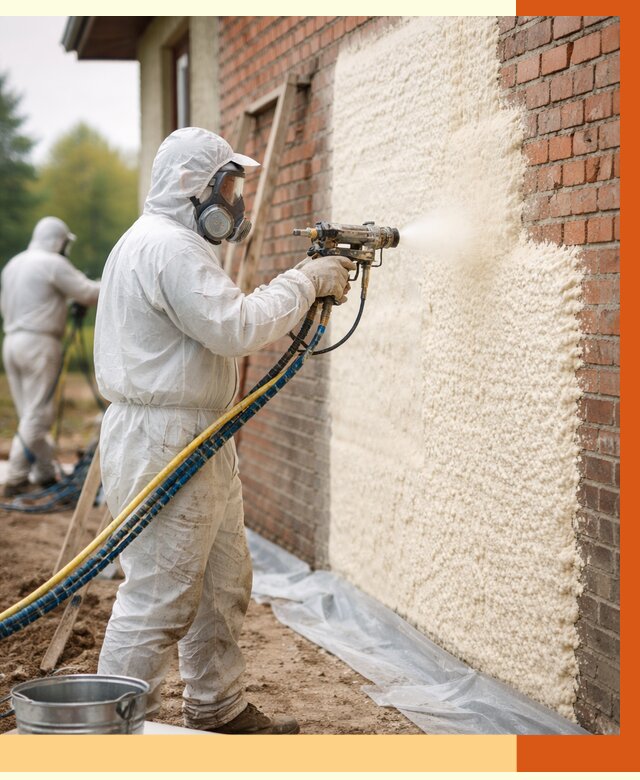 Утепление кирпичного дома ППУ в Чехове под ключ от 6609 руб. | ТепломастерЧхв