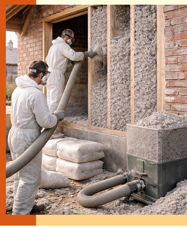 Утепление кирпичного дома эковатой в Чехове