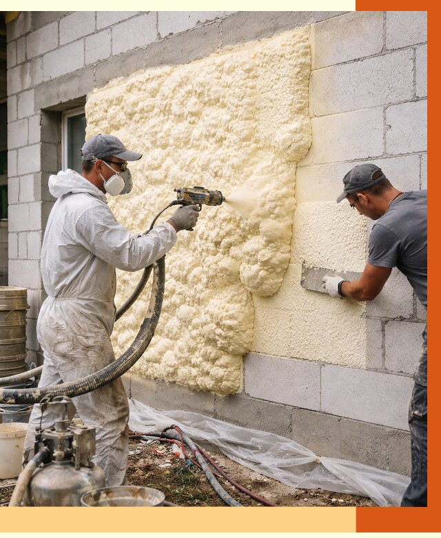 Утепление дома из газобетона ППУ в Чехове от 4880 руб./м² под ключ | ТепломастерЧхв