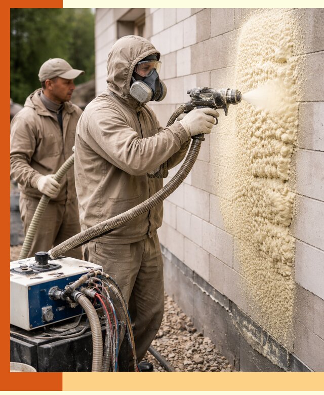 Утепление дома из газобетона ППУ в Чехове — надежная теплоизоляция