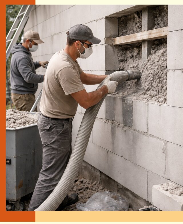 Утепление дома из газобетона эковатой в Чехове