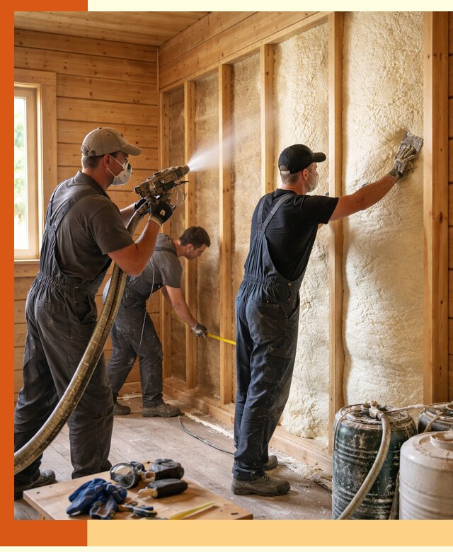 Утепление бани пенополиуретаном (ППУ) в Чехове