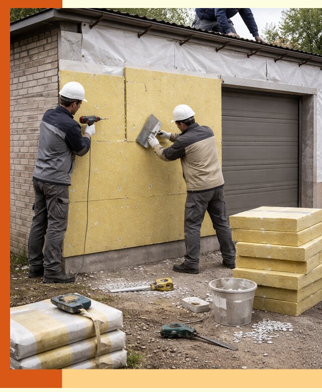 Утепление гаража снаружи в Чехове качественно и надёжно