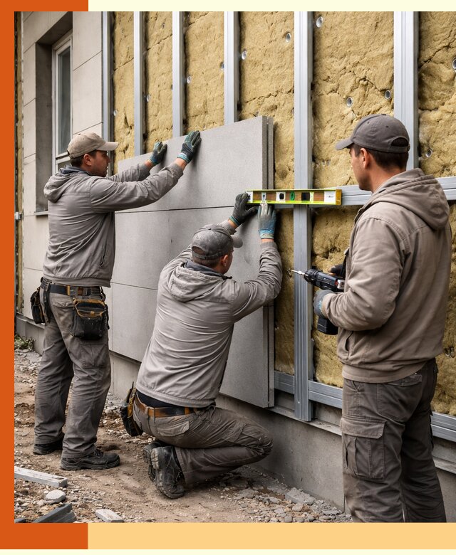 Утепление вентилируемого фасада под ключ в Чехове