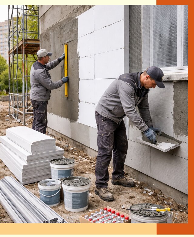 Утепление фасада и стен снаружи в Чехове от 4270 руб. | ТепломастерЧхв