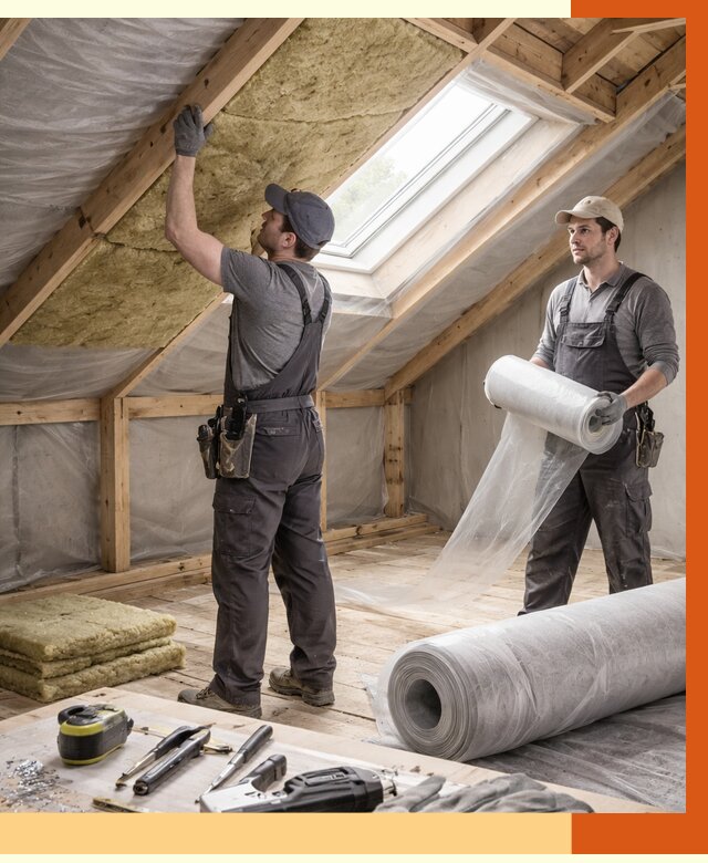 Утепление крыши изнутри мансарды в Чехове от 4270 руб./м² | ТепломастерЧхв