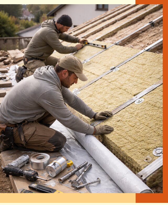 Утепление крыши снаружи в Чехове под ключ от 1220 руб./м2 | ТепломастерЧхв