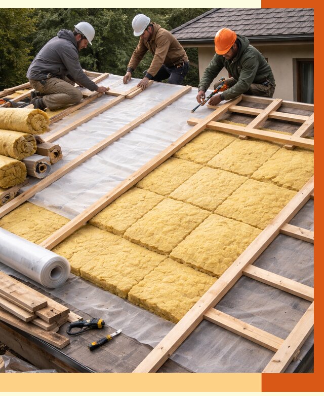 Утепление скатной крыши в Чехове от 1271 руб./м2 под ключ | ТепломастерЧхв