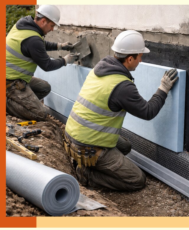 Утепление фундамента снаружи в Чехове — профессиональная теплоизоляция