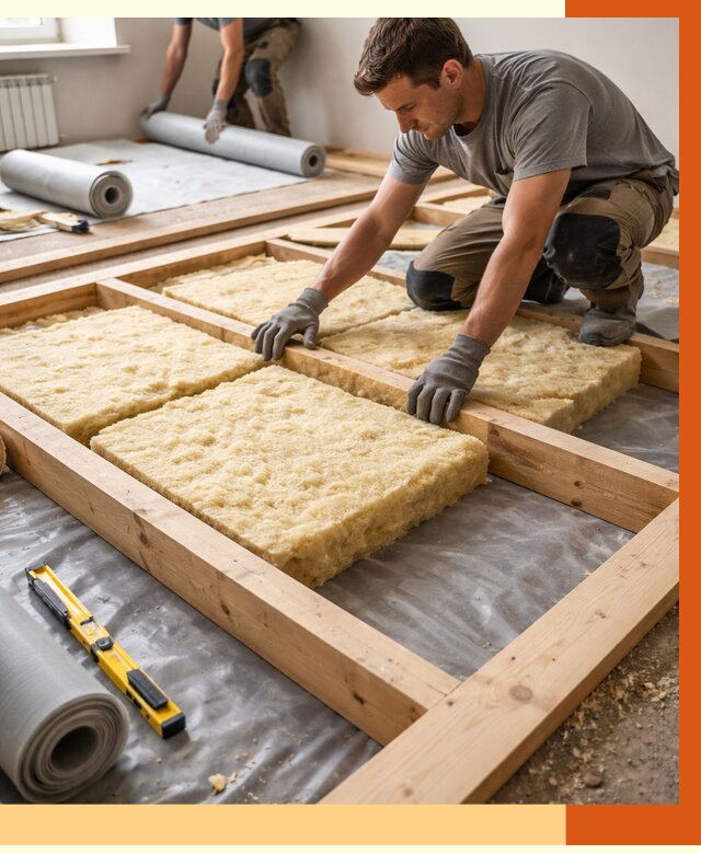 Утепление деревянного пола в Чехове от 1525 руб./м2 под ключ | ТепломастерЧхв