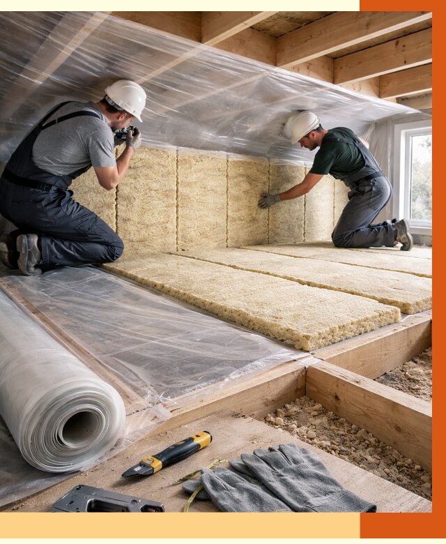 Утепление перекрытий в Чехове от 2898 руб/м2 — утепление межэтажных и чердачных | ТепломастерЧхв