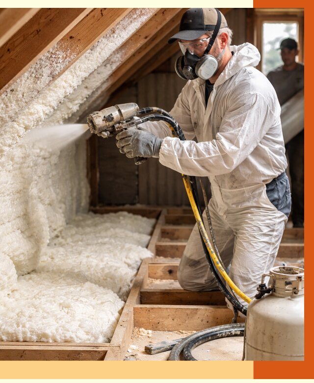 Утепление чердака ППУ в Чехове от 8764 руб./м2 — услуга под ключ | ТепломастерЧхв