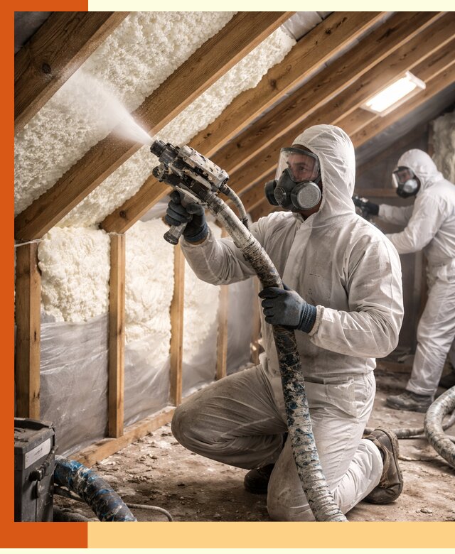 Утепление чердака пенополиуретаном (ППУ) в Чехове