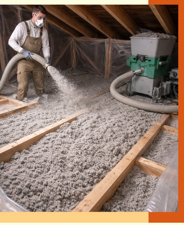 Утепление чердака эковатой в Чехове от 1474 руб/м2 — заказать у ТепломастерЧхв