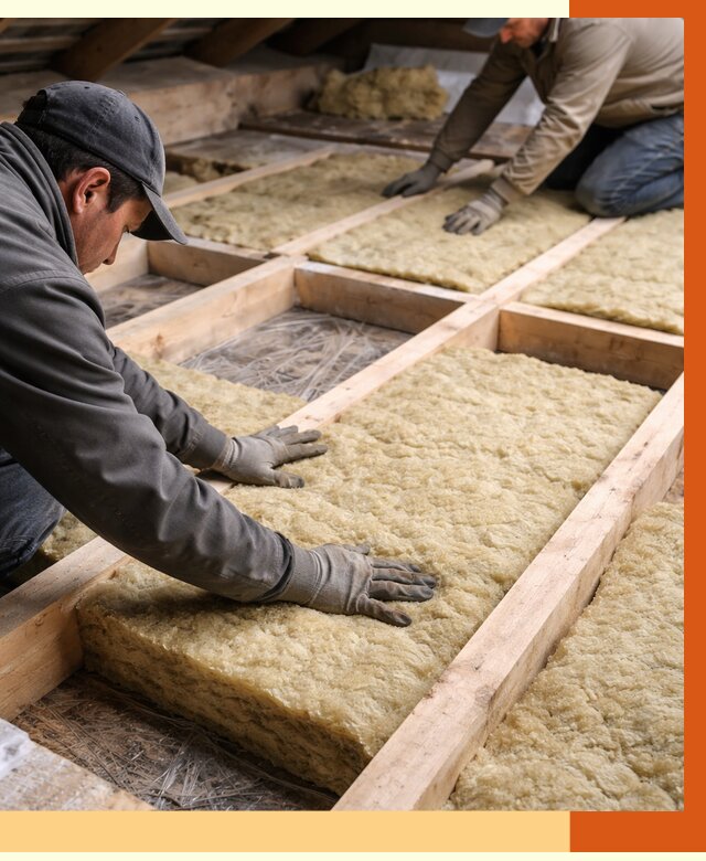 Утепление чердака минватой в Чехове от 3558 руб/м2 под ключ | ТепломастерЧхв