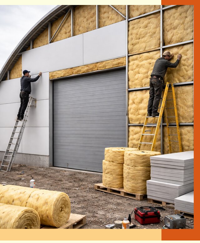 Утепление ангара пенополиуретаном в Чехове от 7320 руб./м² — комплекс от ТепломастерЧхв