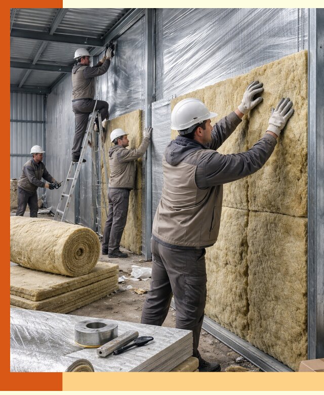 Утепление металлического склада в Чехове: теплоизоляция и герметизация