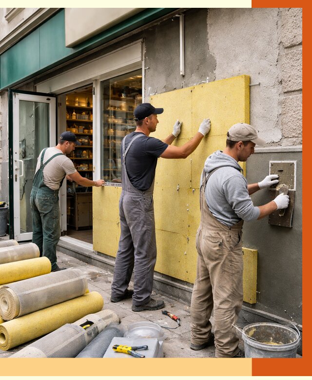 Утепление магазина в Чехове от 4575 руб/м2 — цена, стены и снаружи | ТепломастерЧхв