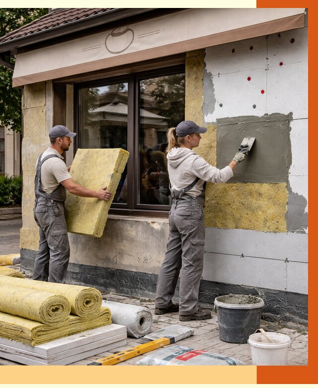 Утепление кафе в Чехове от 4270 руб/м2 — комплексно под ключ | ТепломастерЧхв