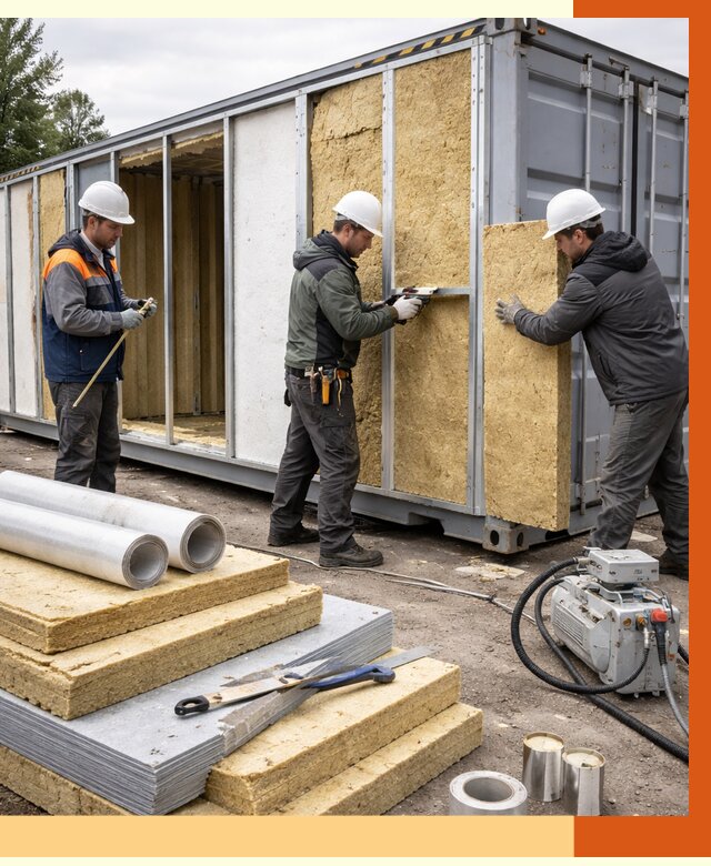 Утепление морского контейнера в Чехове от 3813 руб. под ключ | ТепломастерЧхв