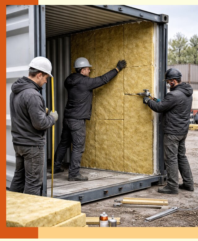 Утепление морского контейнера в Чехове: надежная теплоизоляция и защита