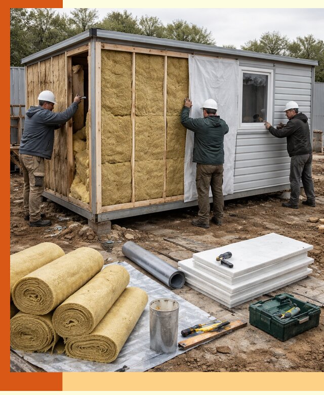 Утепление строительной бытовки под ключ в Чехове для любых условий