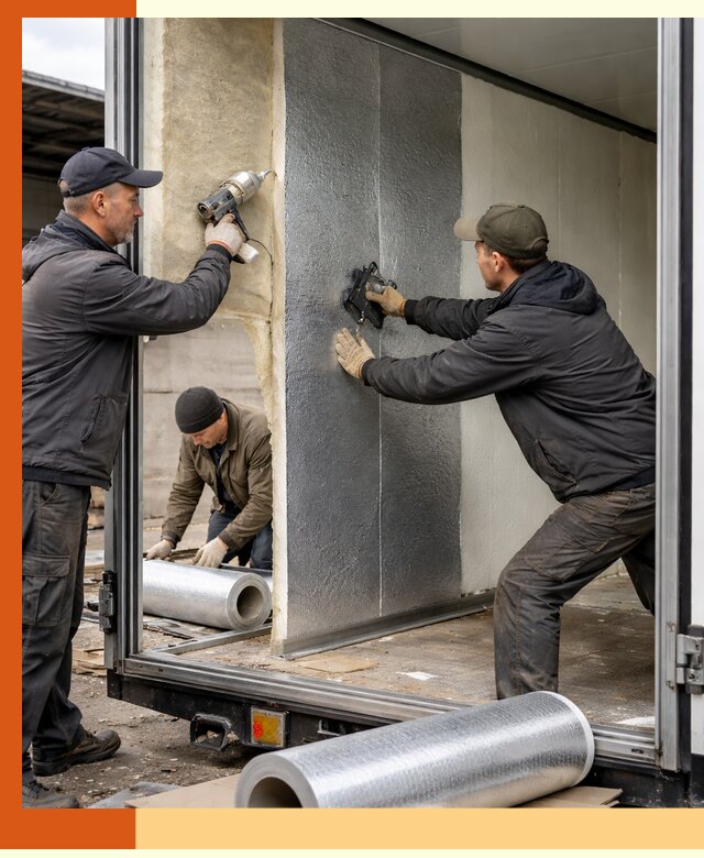 Утепление холодильного кузова в Чехове — монтаж и теплоизоляция