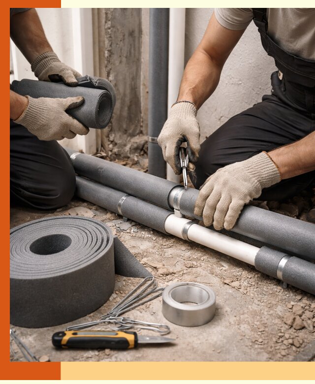 Утепление труб водоснабжения в Чехове — монтаж и защита сети