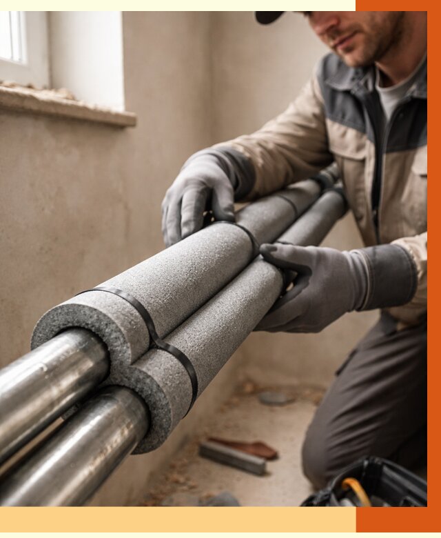 Утепление труб отопления в Чехове от 2898 руб. за м² — услуги под ключ | ТепломастерЧхв