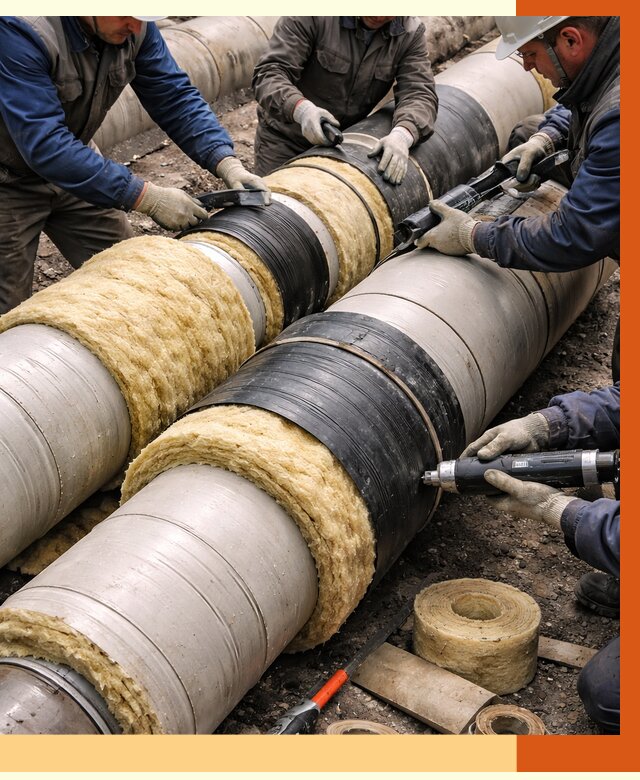 Утепление трубопровода в Чехове под ключ от 1881 руб. — надежно и выгодно | ТепломастерЧхв