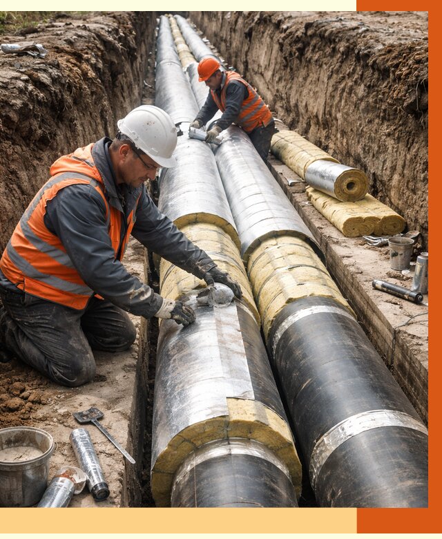 Утепление теплотрассы в Чехове от 4575 руб./м2 — ппу и комплексная изоляция | ТепломастерЧхв