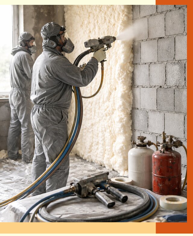 Утепление блочной стены ППУ в Чехове от 4321 руб./м² — ТепломастерЧхв