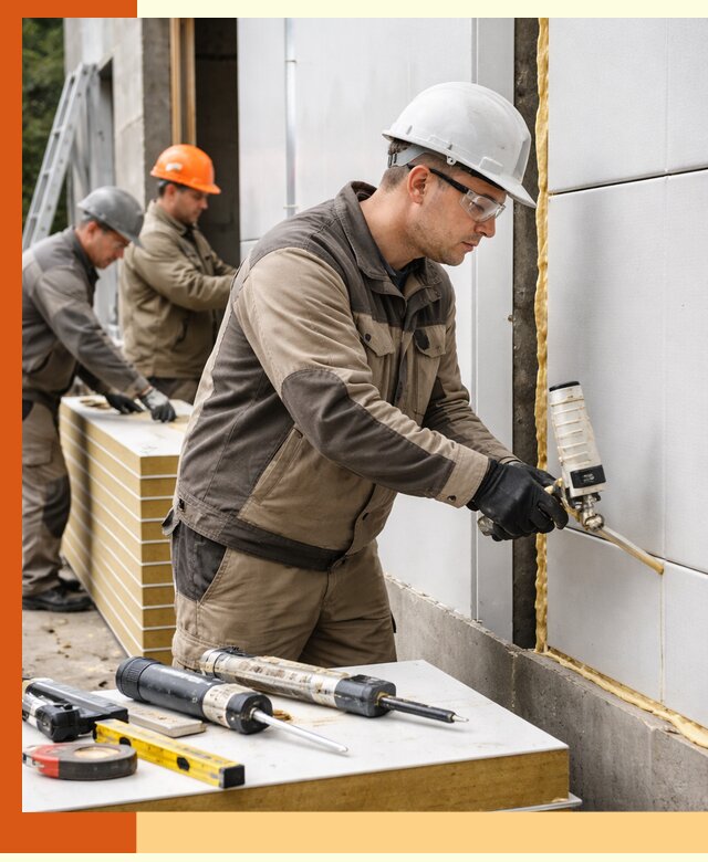 Утепление сэндвич-панелей пенополиуретаном в Чехове