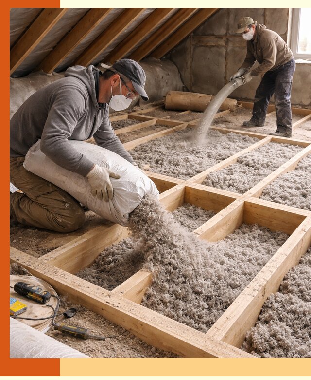 Заполнение полостей чердачного перекрытия в Чехове качественно и надёжно