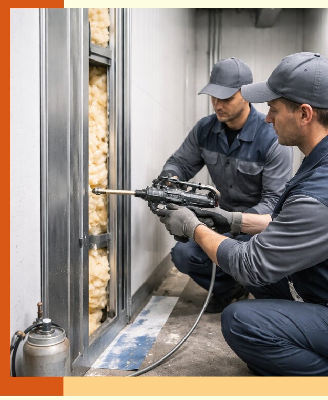 Заполнение пустот холодильных панелей в Чехове специализированной пеной