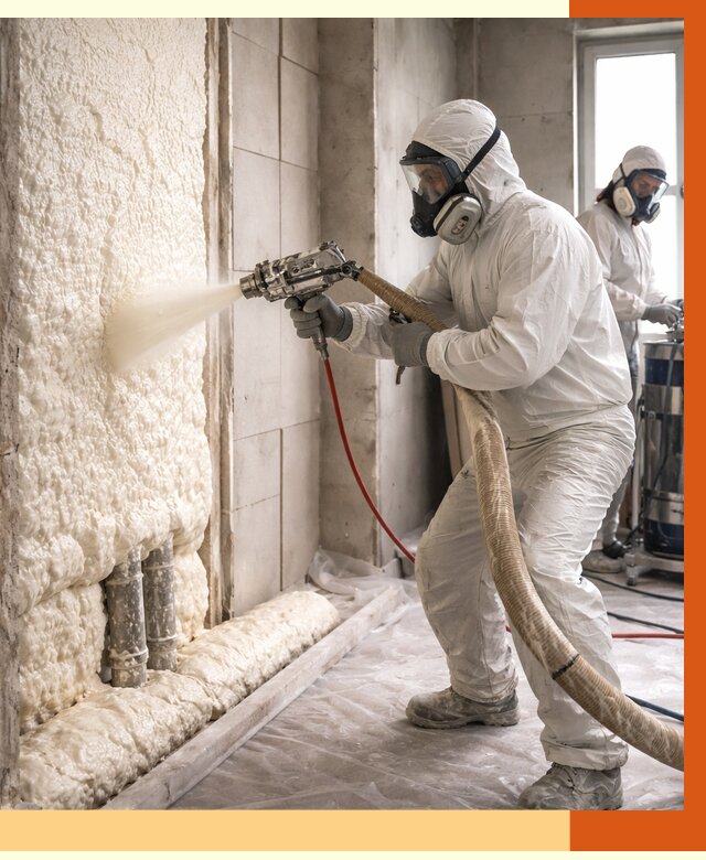 Напыление пенополиуретана в Чехове от 7625 руб./м2 — услуги и монтаж ППУ | ТепломастерЧхв