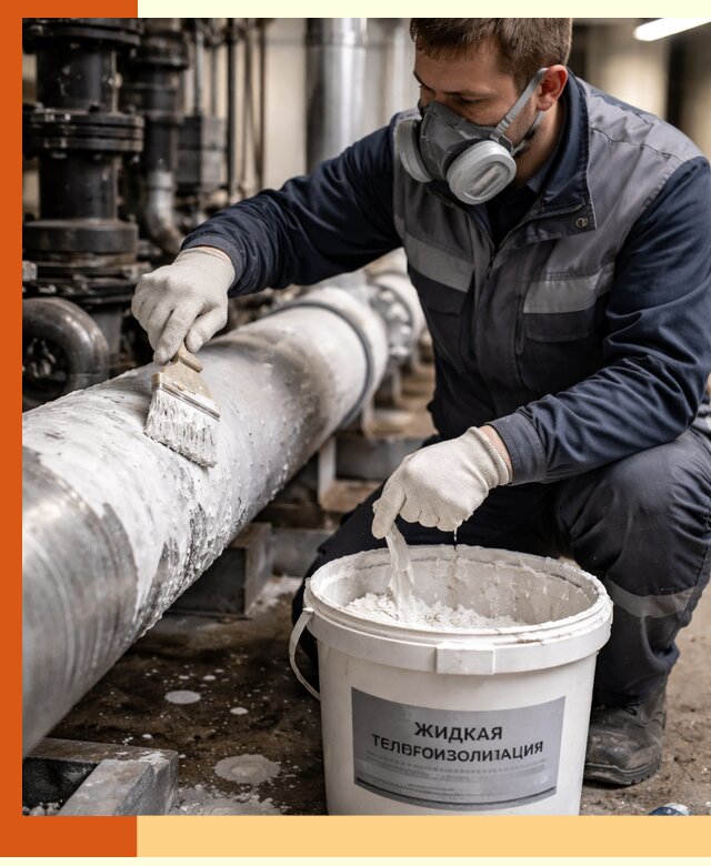 Утепление оборудования жидкой теплоизоляцией в Чехове
