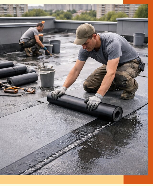 Гидроизоляция плоской кровли в Чехове от 4575 руб./м2 — профессионально | ТепломастерЧхв
