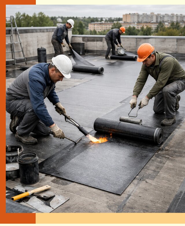 Профессиональная гидроизоляция плоской кровли в Чехове