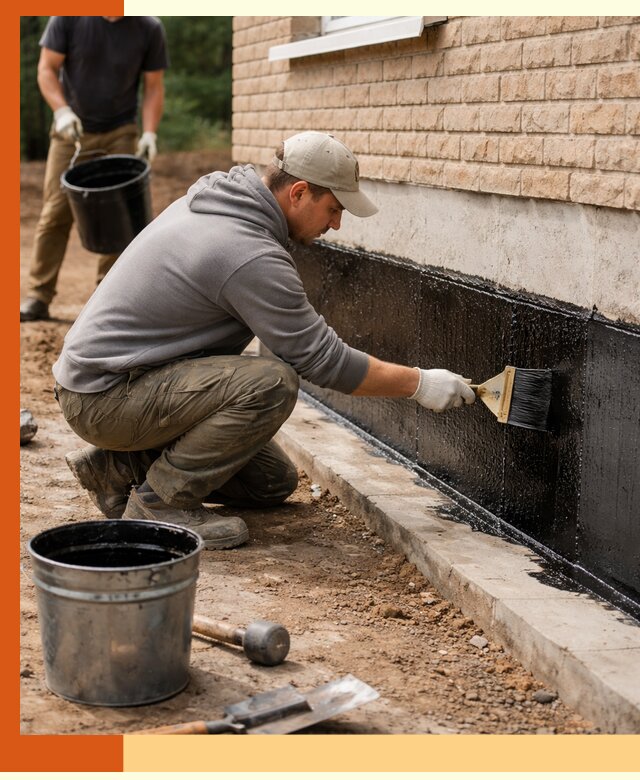 Гидроизоляция цоколя домов и зданий в Чехове эффективными методами