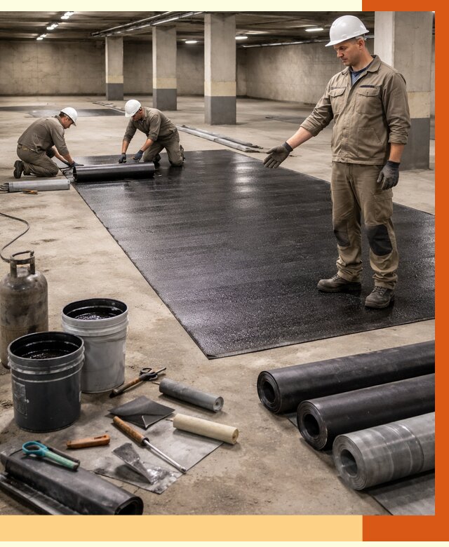 Гидроизоляция паркинга в Чехове от 1220 руб/м² — профессиональная защита | ТепломастерЧхв
