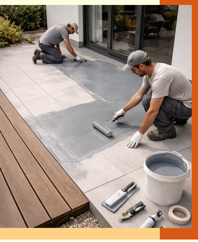 Гидроизоляция террасы в Чехове под ключ от 7625 руб./м² | ТепломастерЧхв