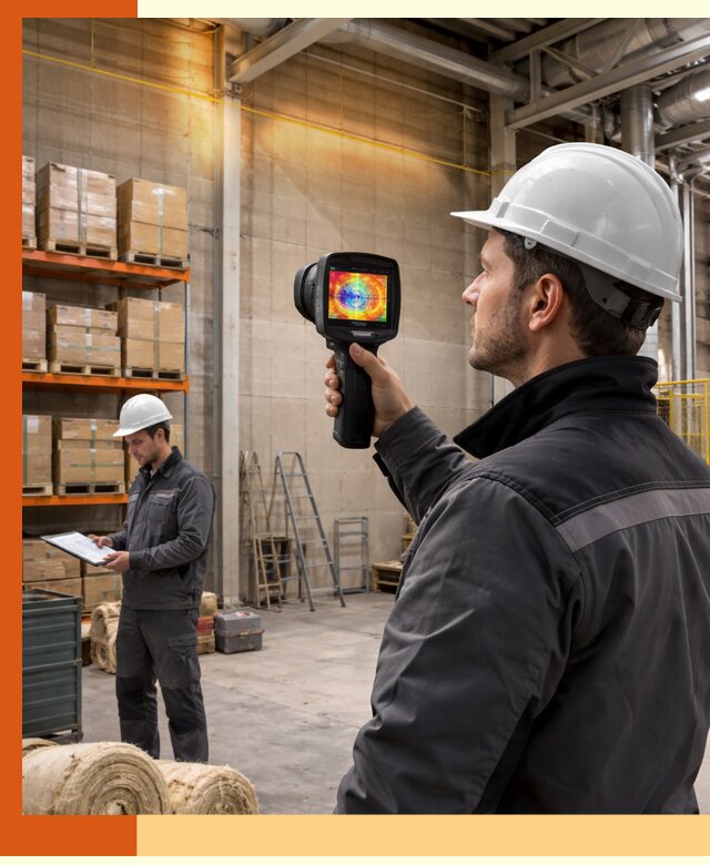 Тепловизионное обследование склада и выявление утечек в Чехове