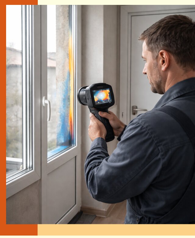 Тепловизионное обследование окон и дверей в Чехове